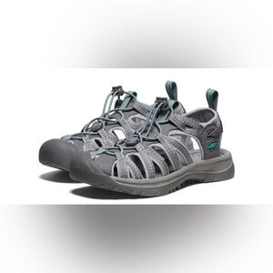 Keen Women’s Whisper Gray Outdoor Sport Sandals Medium Gray Peacock Green Sz:8.5